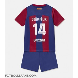 Barcelona Joao Felix #14 Replika Hemmatröja Barn 2023-24 Kortärmad (+ Korta byxor)
